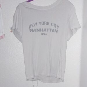 H&M Light Gray Manhattan Graphic Tee